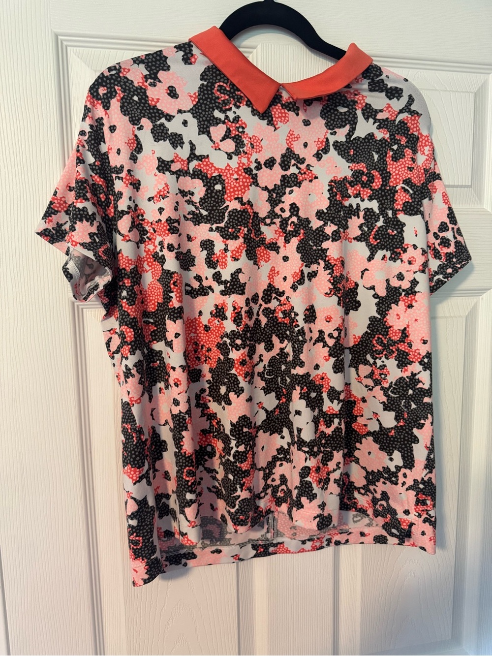Under Armour Floral Print Polo with Coral Collar